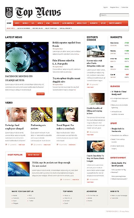 White News Portal Joomla Template by Oldman TMT