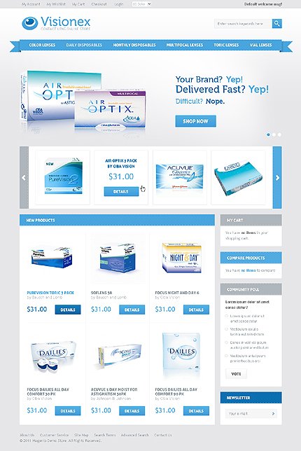 White Optometrist's Magento Theme by Bora TMT