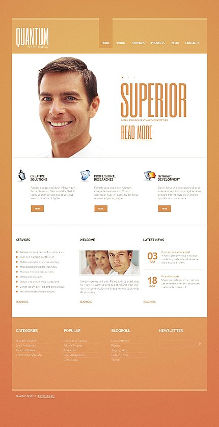 White & Orange Marketing Agency Joomla Template by Cowboy TMT