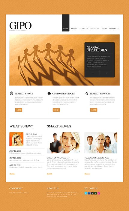 White & Orange SEO Website Drupal Theme by Cowboy TMT