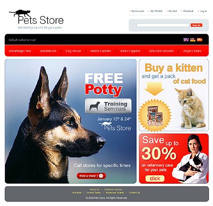 White Pet Shop Magento Theme by Delta TMT