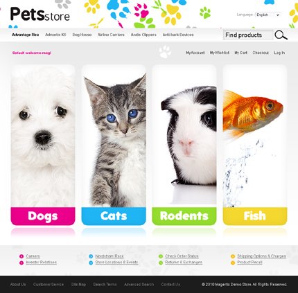 White Pet Shop Magento Theme by Mercury TMT