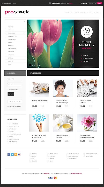 White Photo Gallery VirtueMart Template by Delta TMT