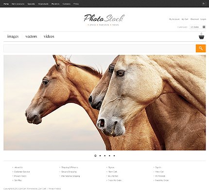 White Photo Gallery Zen Cart Template by Delta Zen Cart  TMT