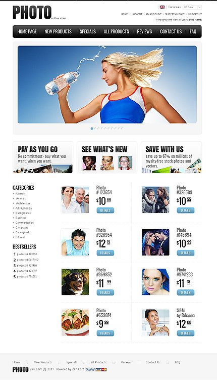 White Photo Lab Zen Cart Template by Di Zen Cart  TMT