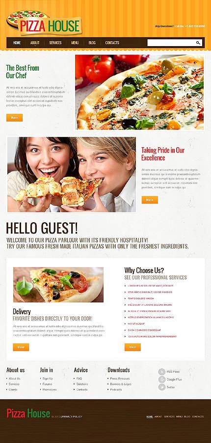 White Pizza Joomla Template by Amour TMT