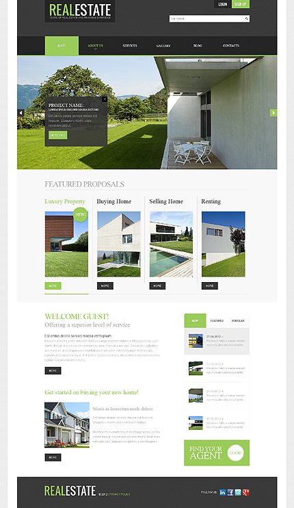 White Real Estate Agency Joomla Template by Sawyer TMT