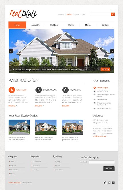 White Real Estate Joomla Theme by Alexa TMT