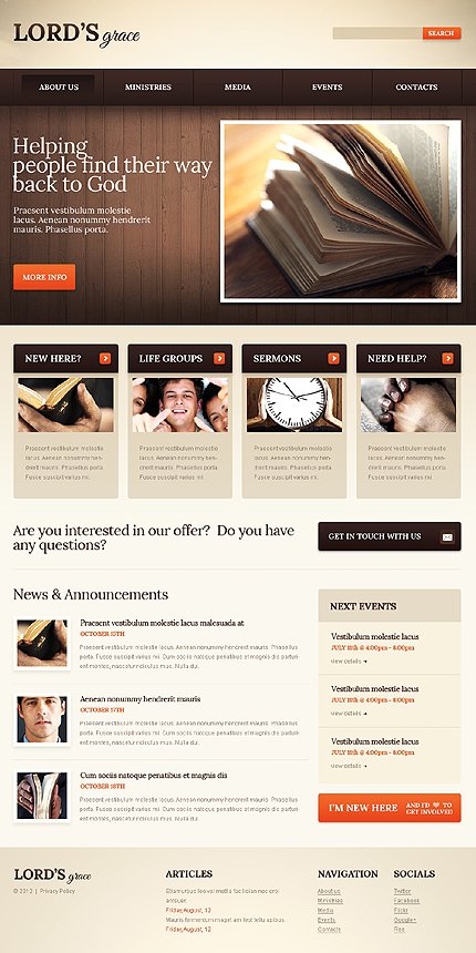 White Religious Joomla Theme by Elza TMT