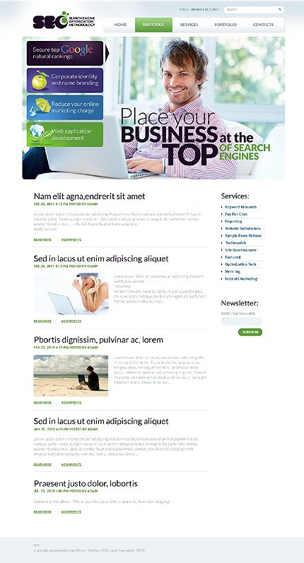 White SEO Website WordPress Theme by Glenn TMT
