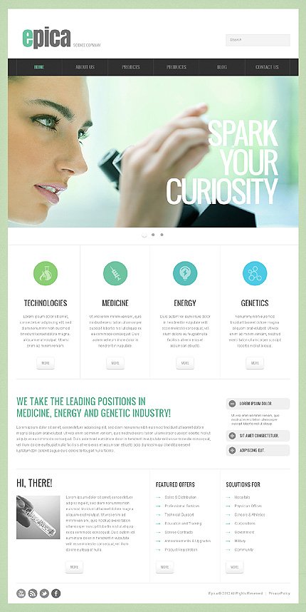 White Science Lab Joomla Template by Oldman TMT