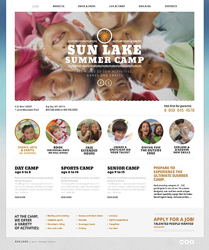 White Summer Camp Joomla Template by Glenn TMT