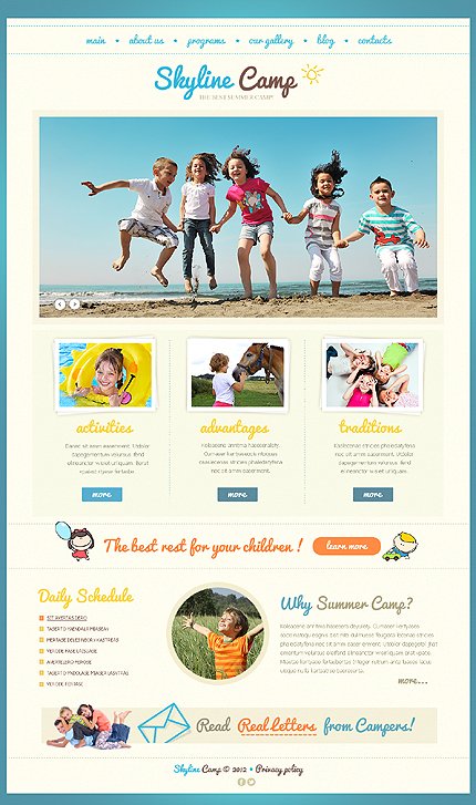 White Summer Camp Joomla Template by Delta TMT