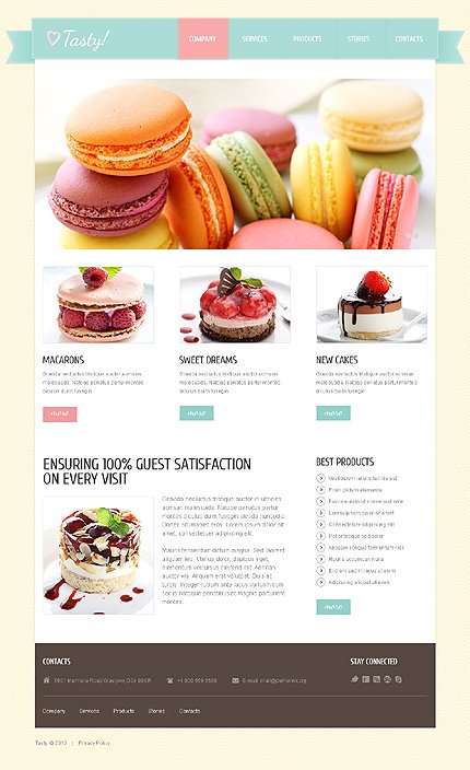 White Sweet Shop Joomla Template by Alexa TMT