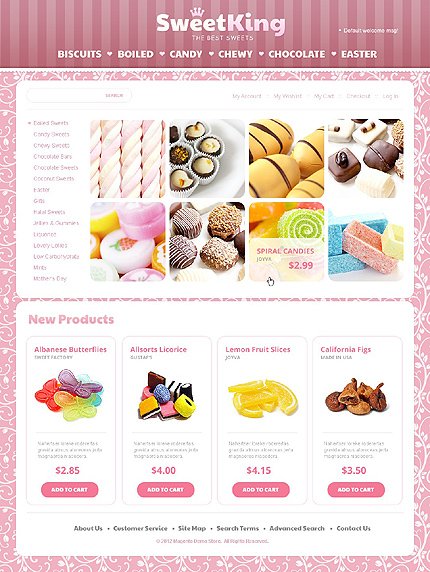 White Sweet Shop Magento Theme by Delta TMT