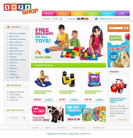 White Toy Store Zen Cart Template by Svelte Zen Cart  TMT