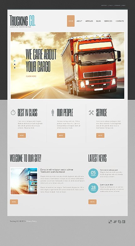 White Transportation Joomla Theme by Cowboy TMT