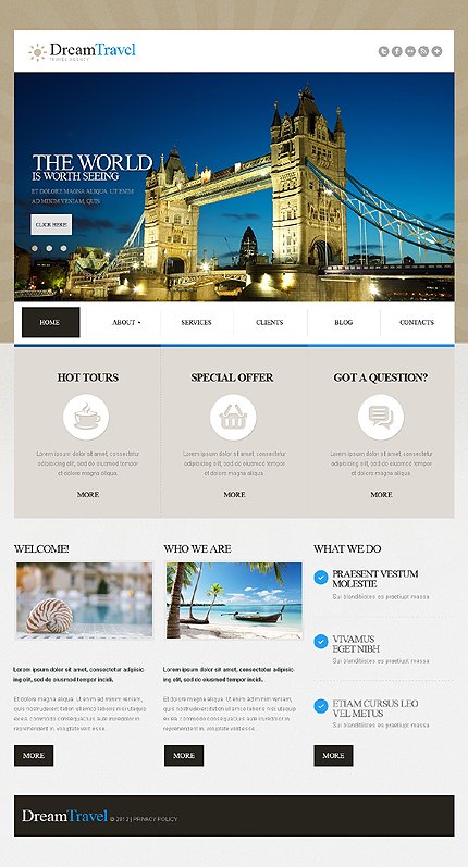 White Travel Agency Joomla Template by Sawyer TMT