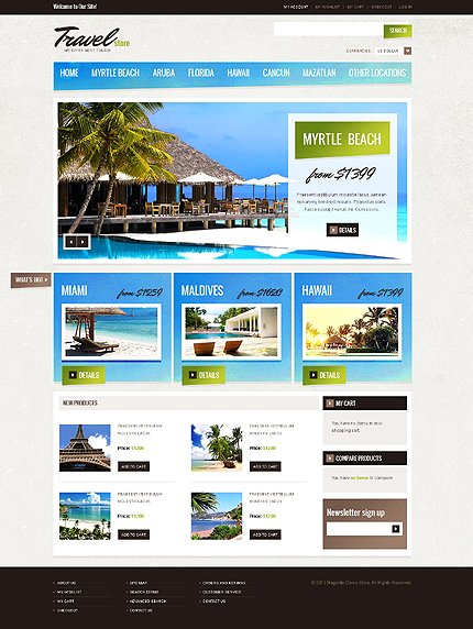 White Travel Store Magento Theme by Elza TMT