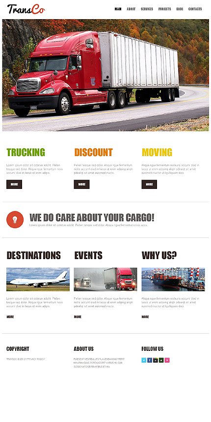 White Trucking Joomla Template by Jenny TMT