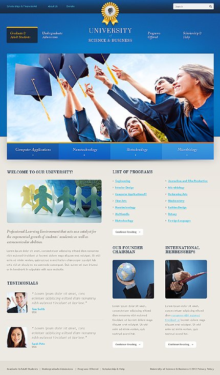 White University Joomla Template by Astra TMT