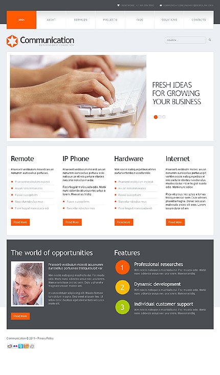 White VOIP Joomla Template by Cowboy TMT