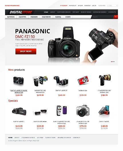 White Video Store Magento Theme by Hermes TMT