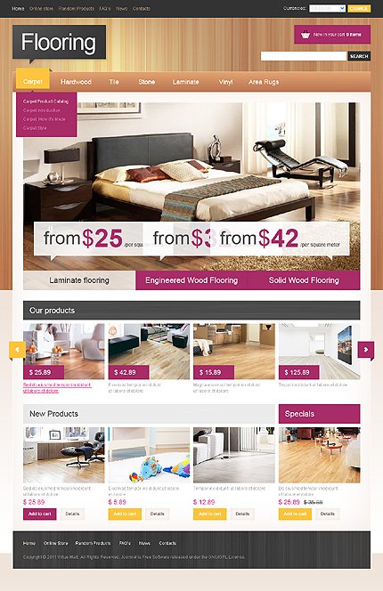 White VirtueMart Flooring Theme by Mercury TMT