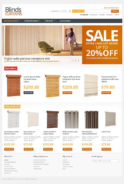 White Window Decor Magento Theme by Hermes TMT