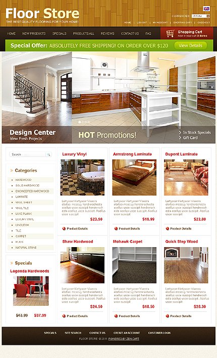 White ZenCart Flooring Theme by Delta Zen Cart  TMT