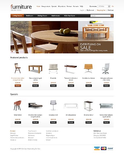 Wooden Furniture Zen Cart  TMT