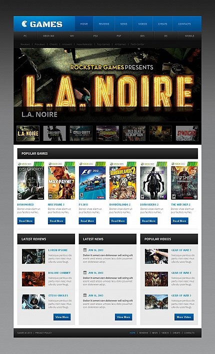 Black & White Moto CMS HTML Template by Ares Moto CMS HTML Templates  TMT