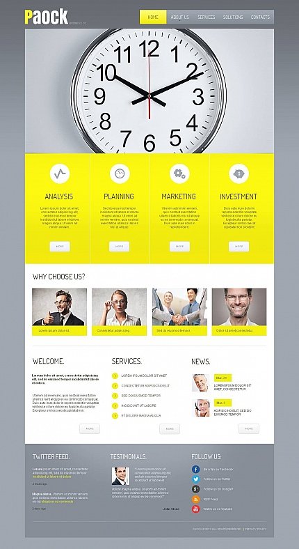 Grey & White Moto CMS HTML Template by Oldman Moto CMS HTML Templates  TMT