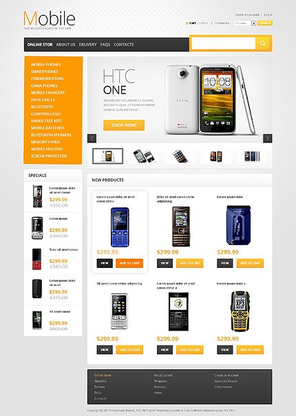 Mobile Phones for Better Communication VirtueMart Templates  TMT