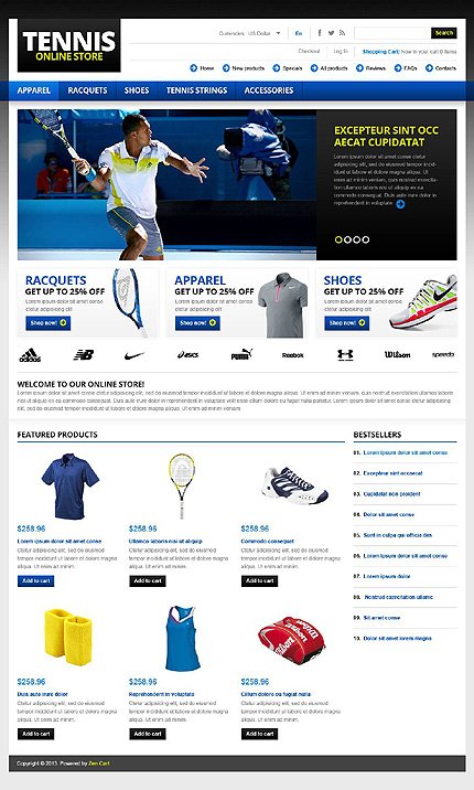 Tennis Store Zen Cart  TMT