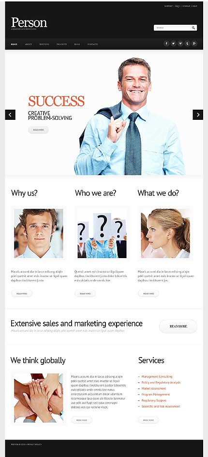 White Accounting Website Joomla Template by Cowboy Site Templates  TMT
