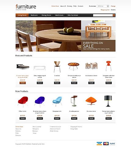 White Furniture VirtueMart Template by Hermes VirtueMart Templates  TMT