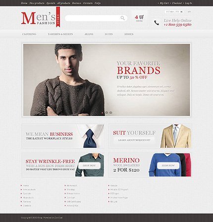 White & Grey Fashion Store Zen Cart Template by Bora Zen Cart  TMT