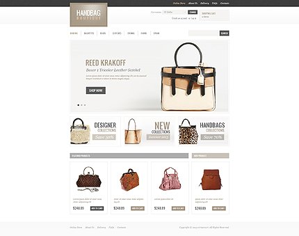 White Handbag VirtueMart Template by Hermes VirtueMart Templates  TMT