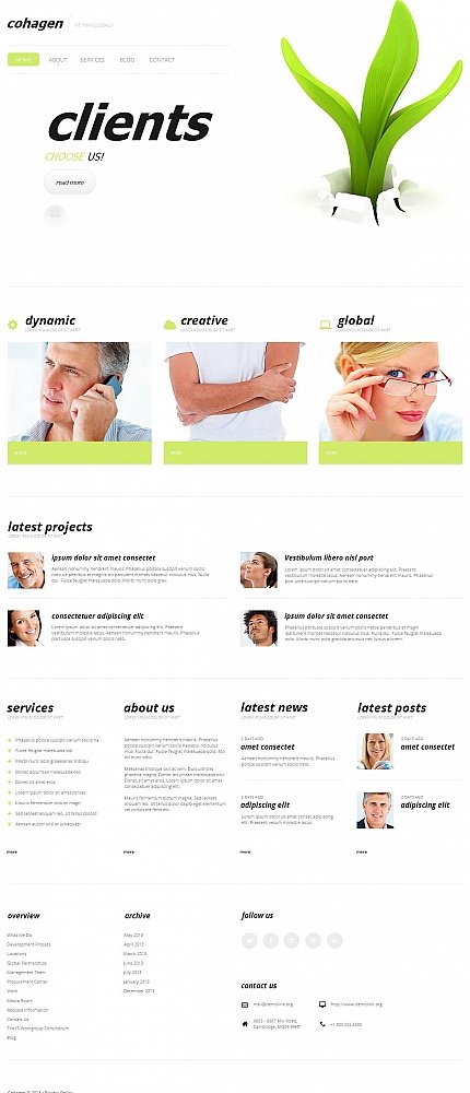 White Moto CMS HTML Template by Cowboy Moto CMS HTML Templates  TMT