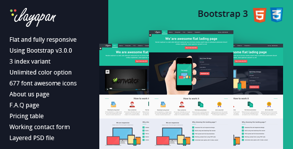 Layapan bootstrap flat and responsive landingpage