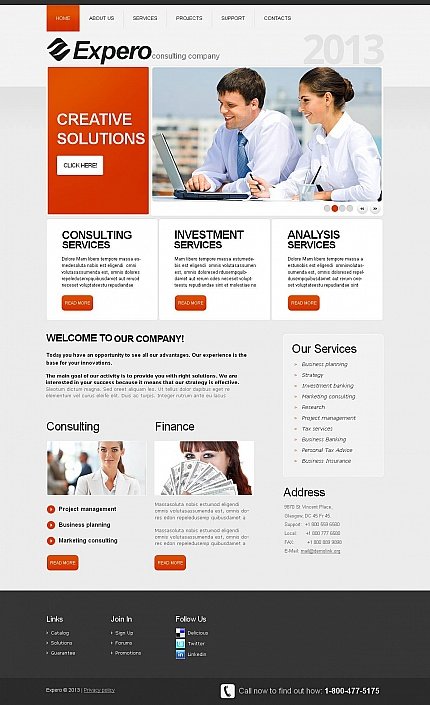 White & Grey Moto CMS HTML Template by Sawyer Moto CMS HTML Templates  TMT