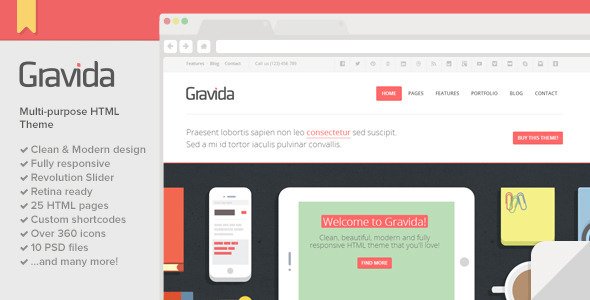 Gravida - Responsive & Modern HTML5 Template
