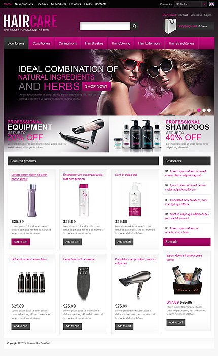 Haircare Products Zen Cart  TMT