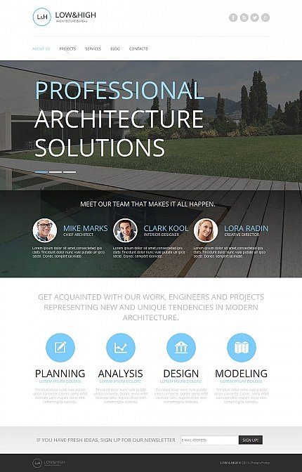 White & Black Moto CMS HTML Template by Ares Moto CMS HTML Templates  TMT