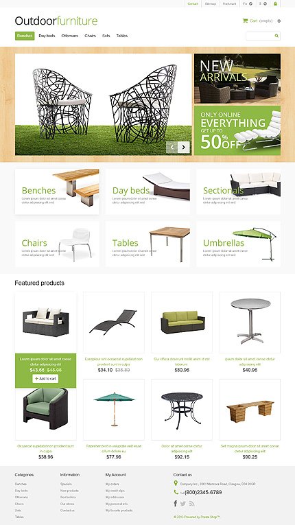 White Furniture PrestaShop Theme by Hermes PrestaShop  TMT