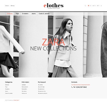 White & Grey Apparel PrestaShop Theme by Hermes PrestaShop  TMT