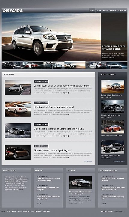 Grey & Black Moto CMS HTML Template by Mercury Moto CMS HTML Templates  TMT