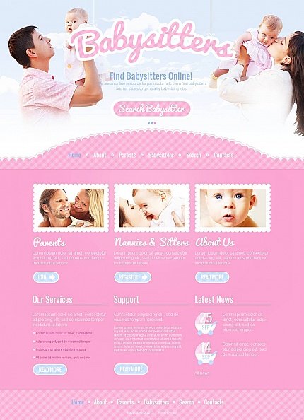 Pink & White Moto CMS HTML Template by Mercury Moto CMS HTML Templates  TMT