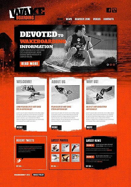 Red & Black Moto CMS HTML Template by Mercury Moto CMS HTML Templates  TMT